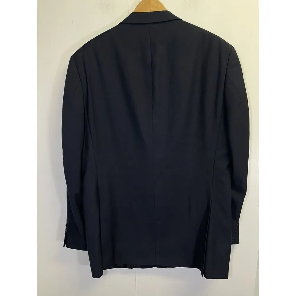 Pierre Laurant Blazer Men's 44L Navy Blue Suit Jacket Edward 2B‎ Highteck Fabric